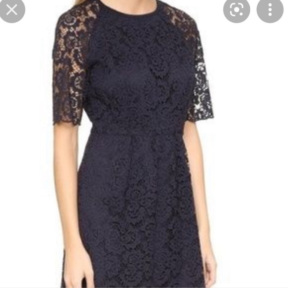 🎃Madewell Magnolia Navy Blue Lace Sheath Dress Size 4 - Picture 3 of 15